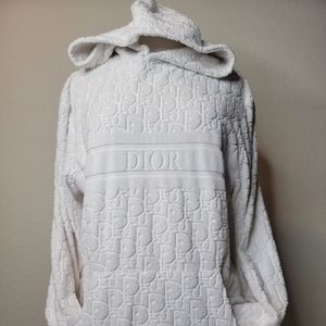 XL DIOR OBLIQUE HOODED SWEATSHIRT White